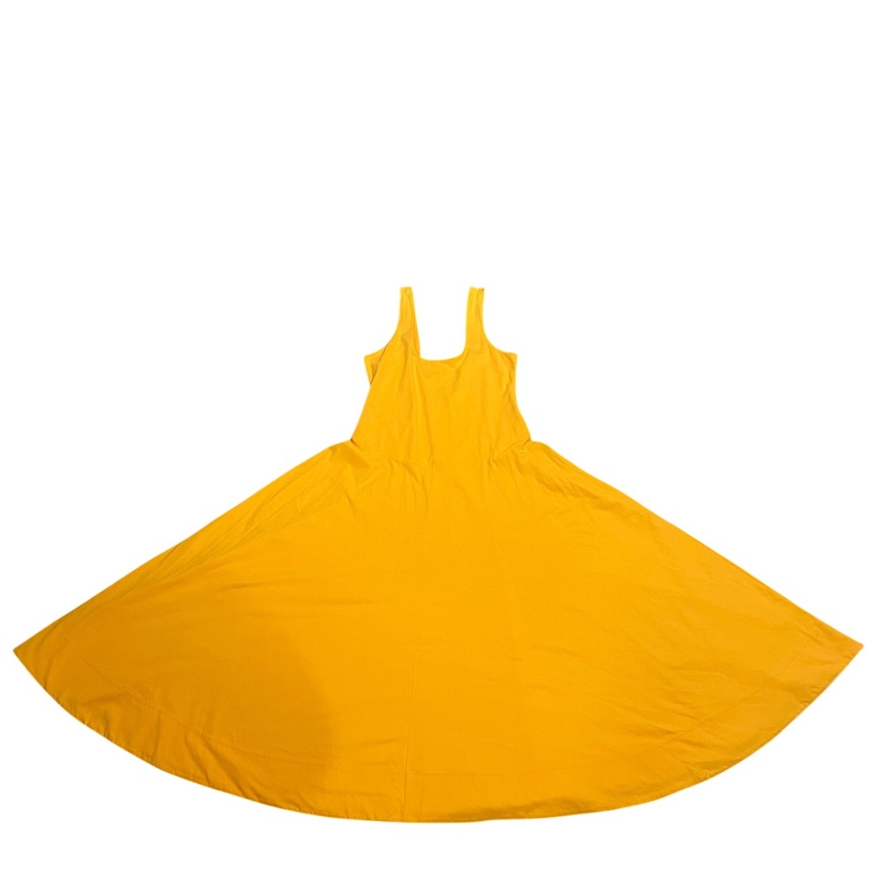 Free People Beach Yellow Scoop Back Circle Skirt Midi Dress XS OB2008104